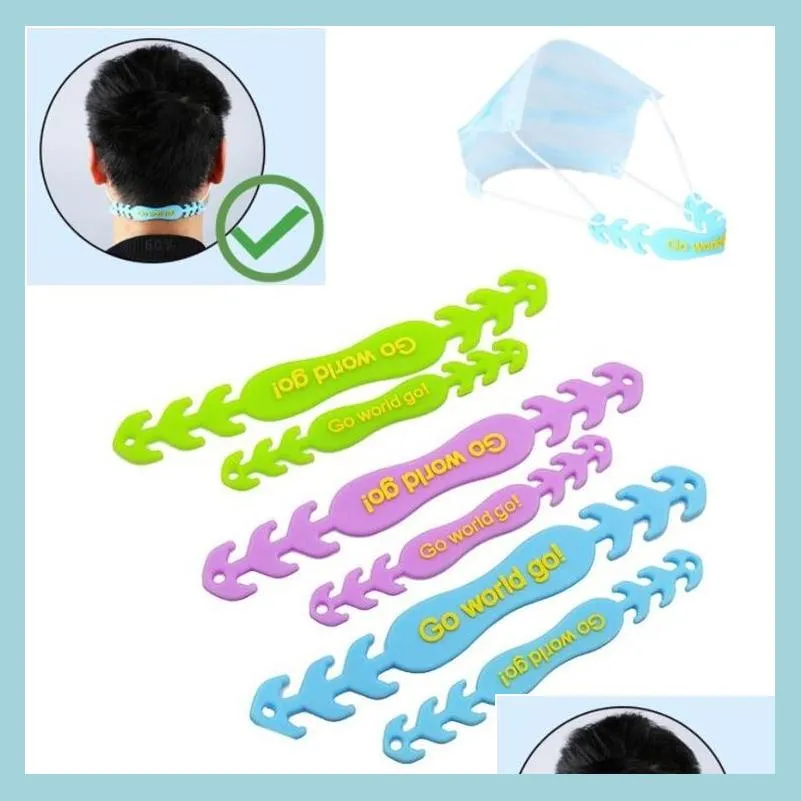 Hooks Rails Adjustable Mask Ear Grips 6 Colors Antislip Face Comfortable Hook Buckle Holder Strap Extension For Children Drop Deli Dhgpb