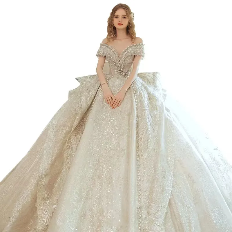 Économisez gros sur les achats en gros de CHAPEL TRAIN ROBES BRIDAL Robes  De Mariée En Ligne A: Train De Chapelle À Épaules À Épaules Plus 