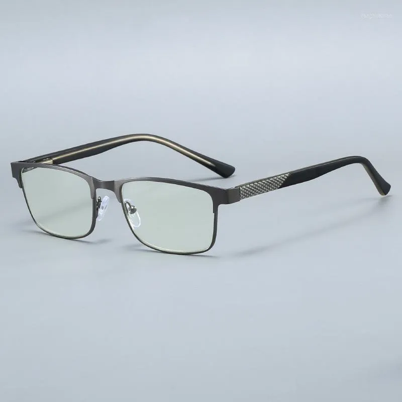 Sonnenbrille Lesebrille Männer Metall Halbrahmen Anti Blaues Licht Hyperopie Brillen Männliche Klassische Brillen mit Sehstärke 1,0 bis 4,0