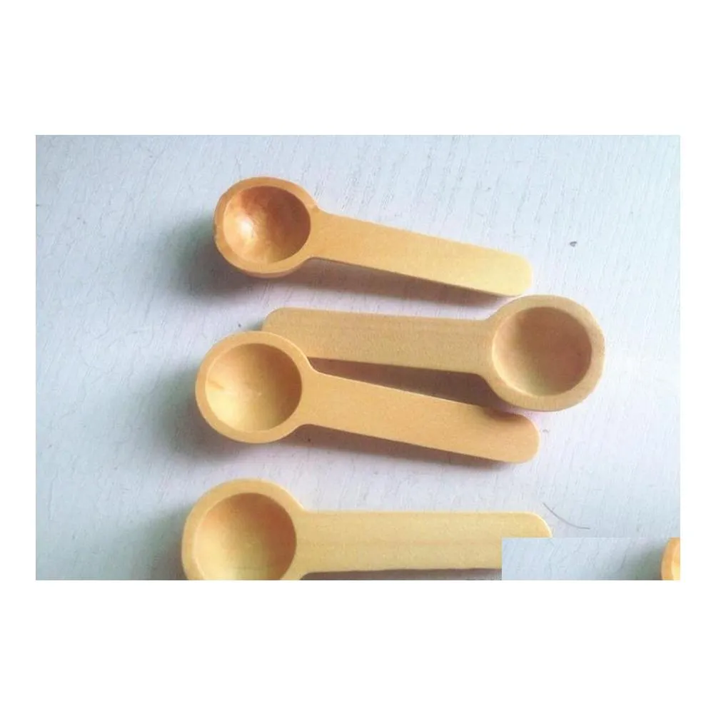 Cucharas 1000 unids Mini Cuchara De Miel 7.5X2.5Cm Salsa De Madera Sal Condimento Connt Medición Cucharadita Sn2783 Entrega De Gota Home Garden Kitche Dhtmz