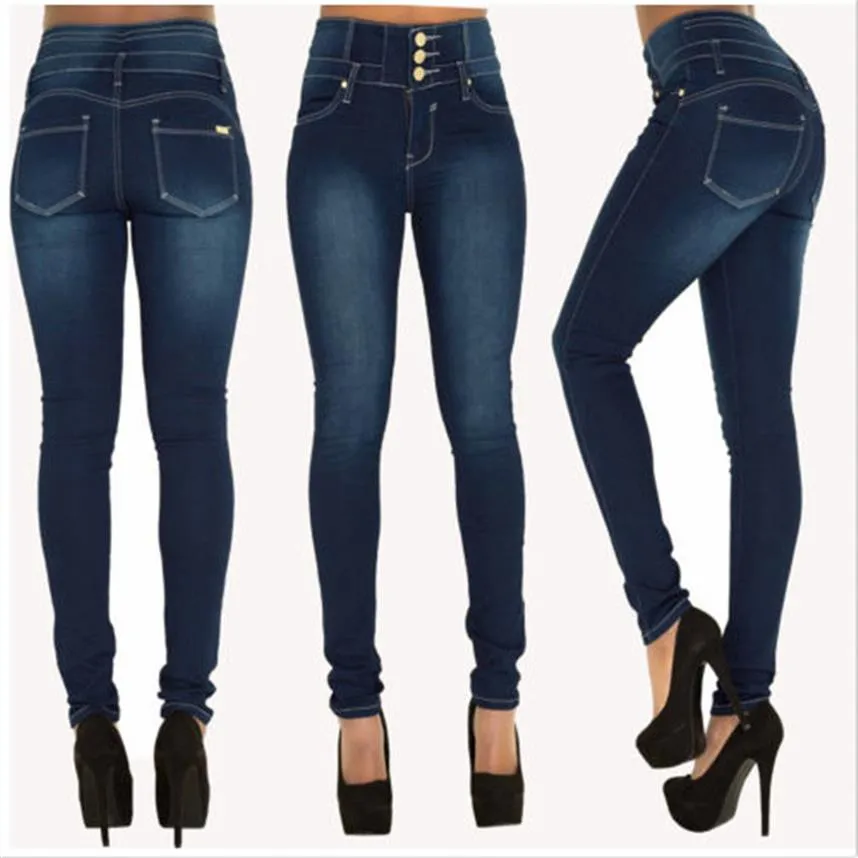 Autumn Winter Push Up Jean de talla grande con pantalones de mezclilla de cintura alta jeans para mujeres para mujeres Women Woman266y