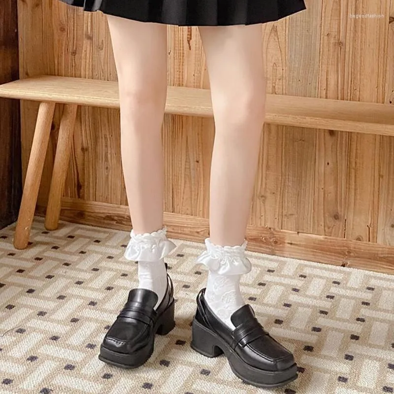 Women Socks Woman Flower Pattern Ruffle Lolita Short Lace Anime Cartoon Sweet Girls Hosiery Cosplay Costumes Accessorie