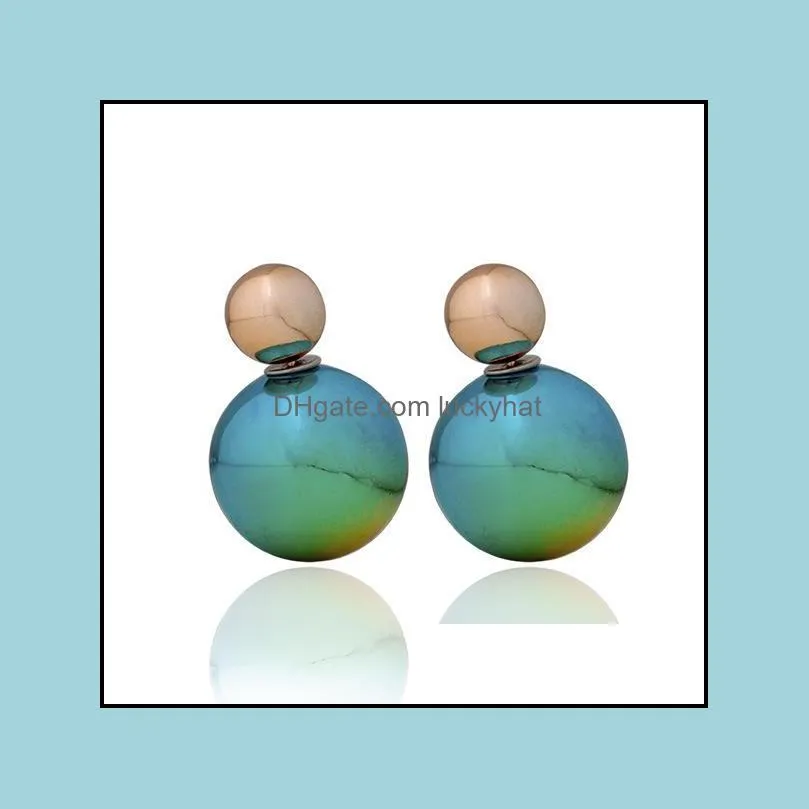 Stud Earrings Color Round Ball Earring Big Acrylic Drop Delivery Jewelry Dhsgk