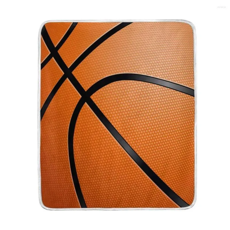 Decken Nahaufnahme einer Basketball-Ball-Decke, weich, warm, gemütlich, für Bett, Couch, leichter Überwurf aus Polyester-Mikrofaser