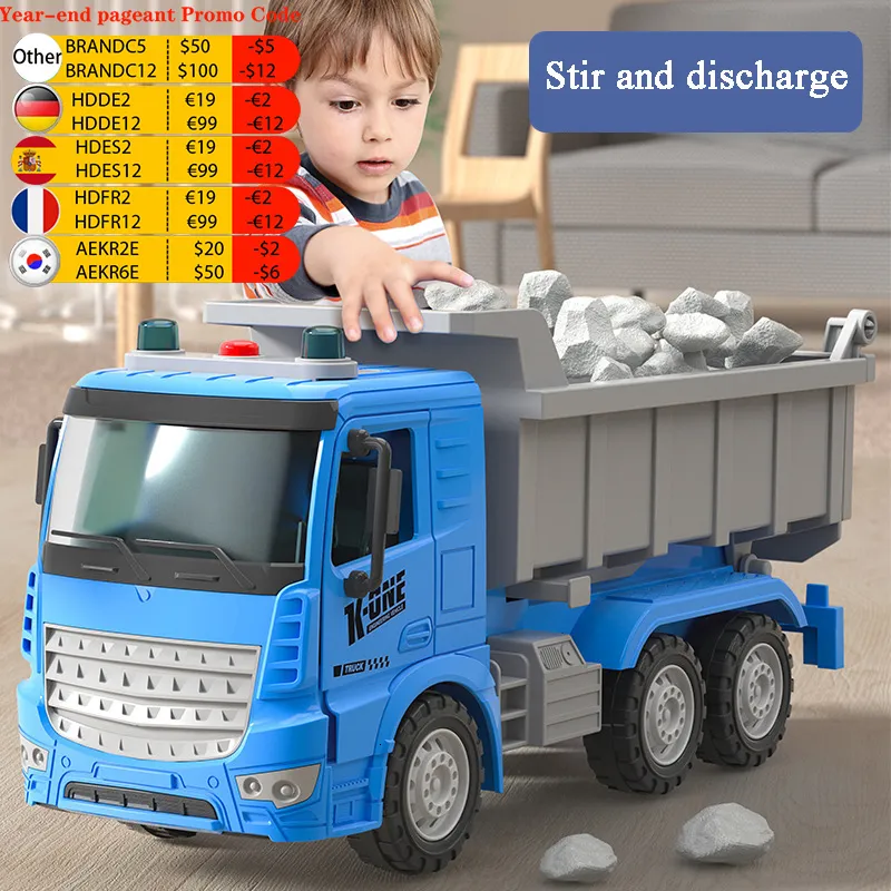 Diecast Model Car Simulation Mimulation Mixer Transporter Transporter City Engineering Apar Set большой крана легкий музыкальный автомобиль игрушки для мальчика Kid Образовательный подарок 230111