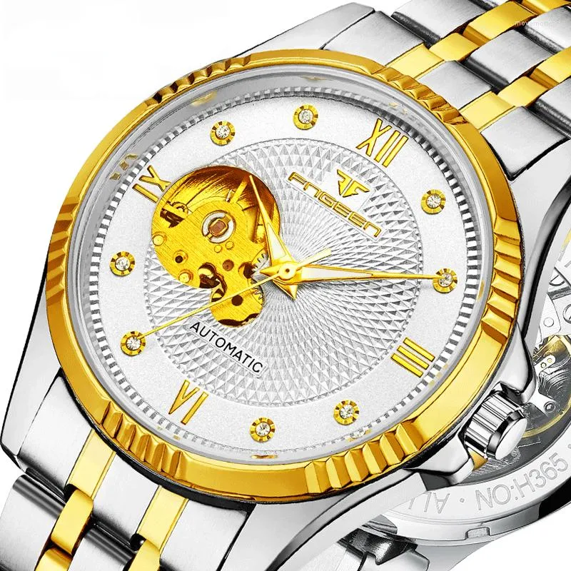 Wristwatches Gold Watch Tourbillon Automatic Mechanical Diamond-encrusted Fashion Business Hollow Waterproof Sports Wrist Watches