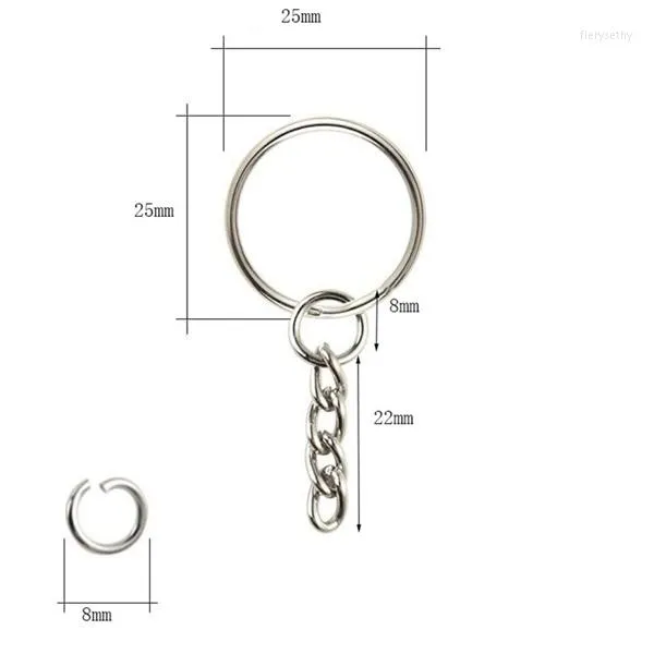 Schlüsselanhänger 200pcs Split -Schlüsselkettenringe mit Ring und offener Sprungmasse für Handwerksdien (1 Zoll/25 mm)