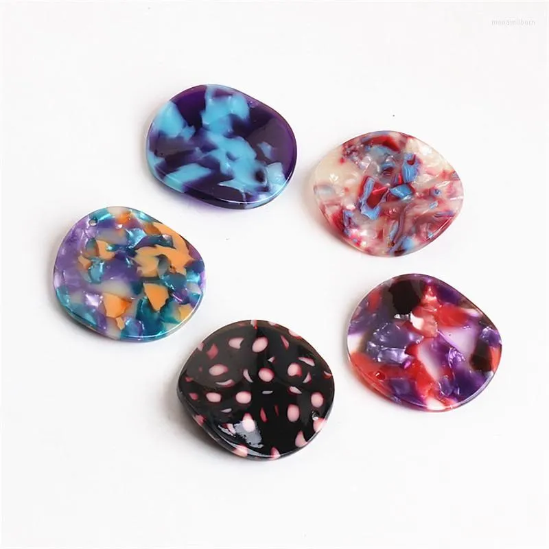 Pendant Necklaces Arrival Environmental Acrylic Acetic Acid Round Charms 20PCs 35MM Glitter Plastic Jewelry Necklace Charm