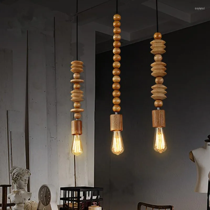 Lampy wiszące nordyckie lampy drewniane pałąki kuchenne LED LED LIGE SURESIONE DOM HOME HAP JADLOOD WAKING LUMINAIRE