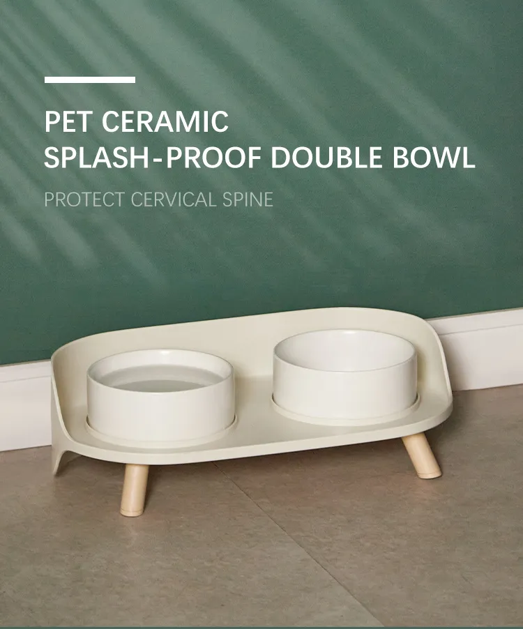 Flurff Automatic Cat Feeder Pet Dining Table Dual Feeding Neck Protect