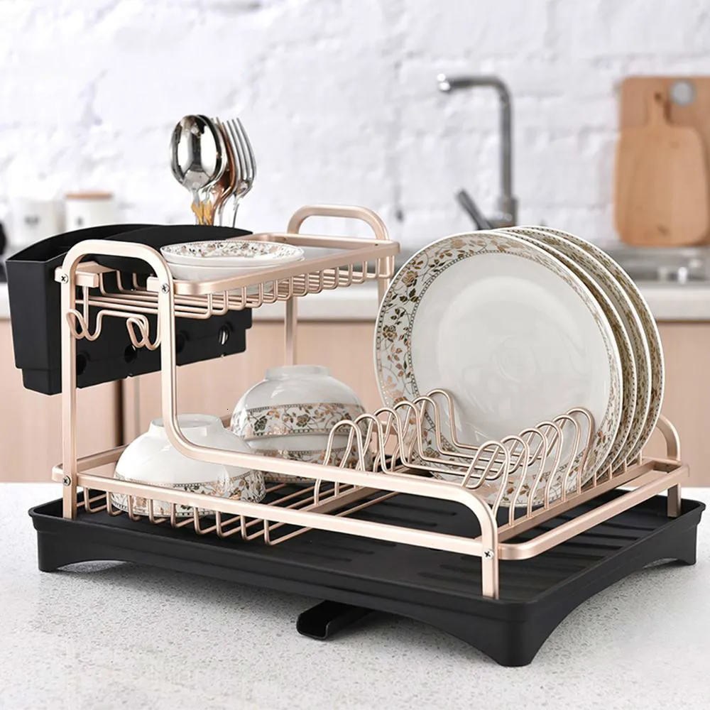 Hanging Dish Drainer Rack Aluminum Alloy Kitchen Organizer: Drying