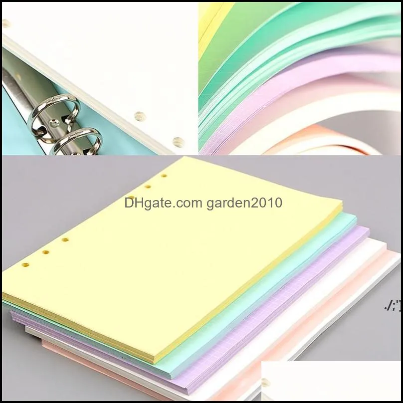 Papierprodukte 40 Bl￤tter 5 Farben A6 Lose Blattprodukt Solid Color Notebook Refinill Spiral Bindemitt