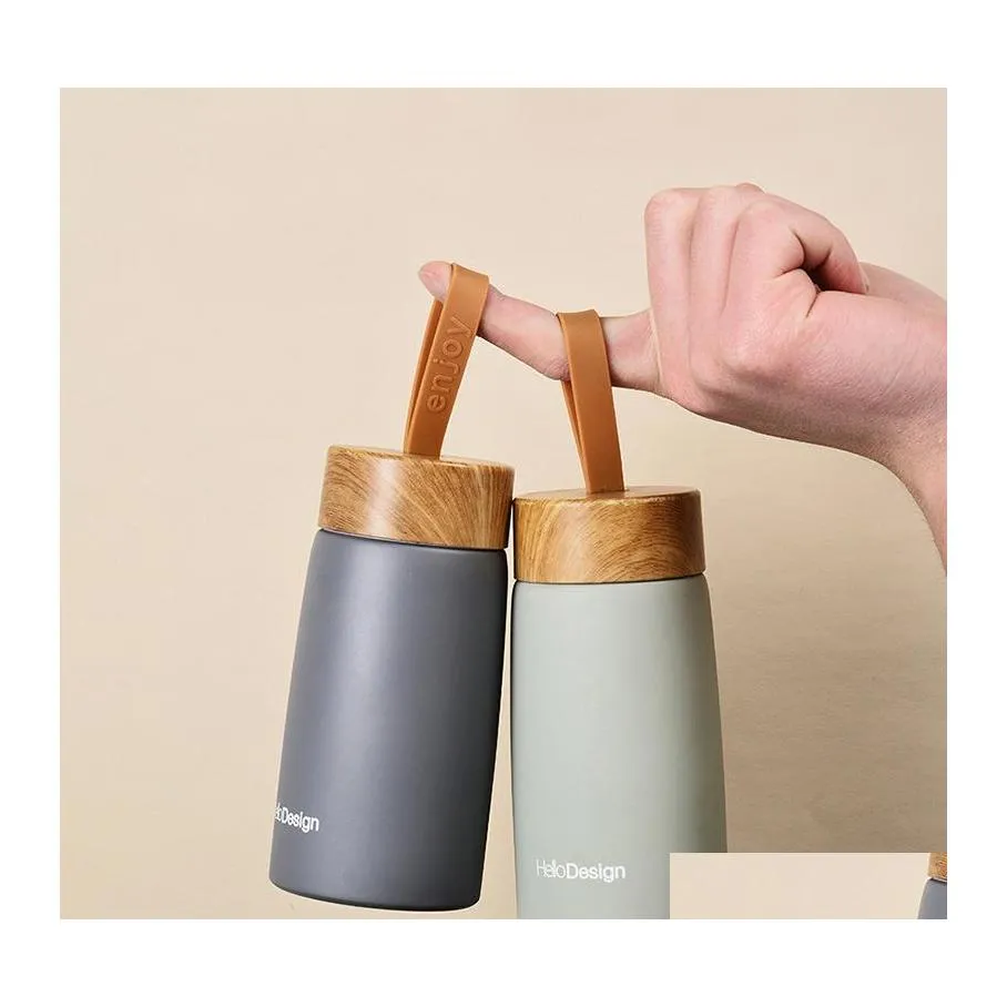 Bouteilles d'eau 304 en acier inoxydable Insate tasse bouteille Tumbler Thermos flacons sous vide Mini Portable voyage tasses à café tasse thermique avec Otpy4