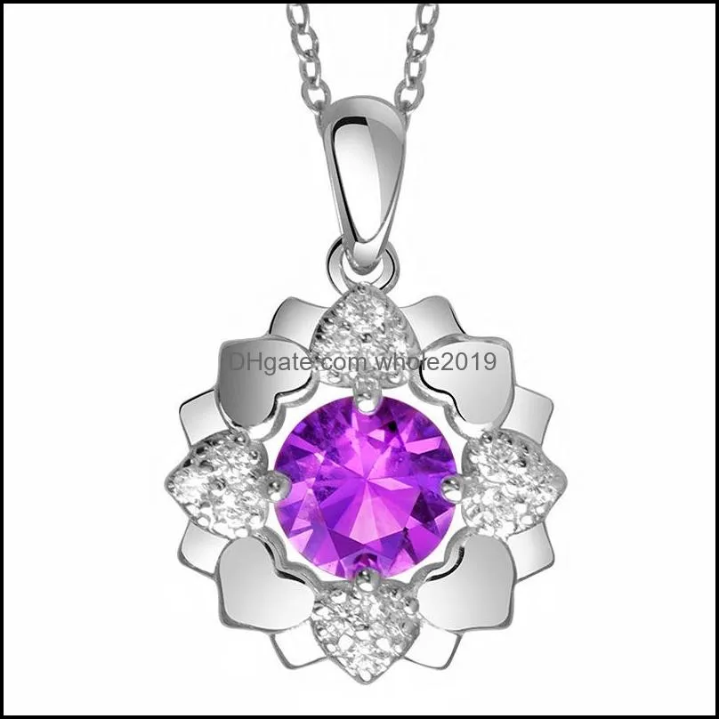 펜던트 목걸이 럭셔리 CZ Crystal Snowflake for Women Charm AAA 반짝이는 쇄골 체인 Sier Chokers Jewelry Drop Delivery Pendants dhfzy