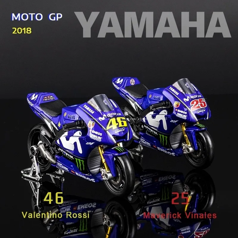 Modele moule sous pression Maisto 1 18 MOTO GP equipe de course en usine alliage 25 Maverick Rossi jouet moule sous pression MOTO de collection