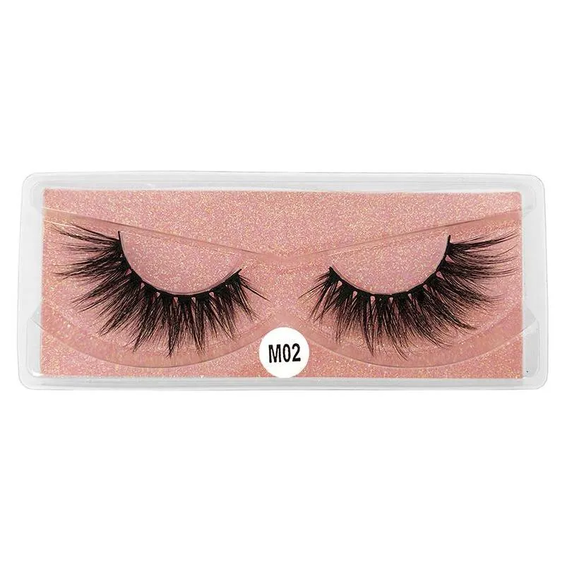 False Eyelashes Make Up Eyelash Lash Lashes 100 Pairs A Lot Color Bottom Card 3D Mink Natural Long Faux Cils M1M10 Styles 10 Pair Of Dhzld