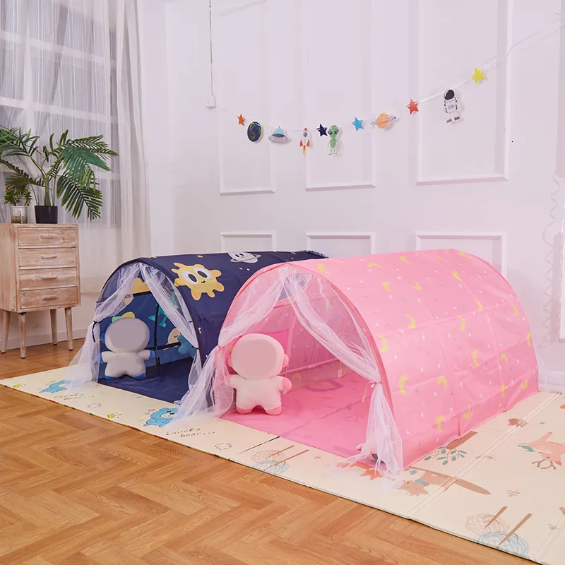 Toy Tents Bed Tent Baby's Play Tent Stars Moon Bed Luifel Kinderspel Droomt Tent Kinderen spelen Tents Pop -up Playhouse For Kids Boys Girl 230111