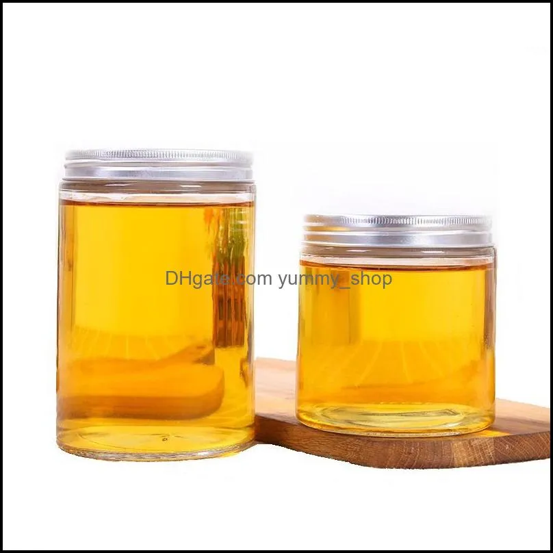 تعبئة زجاجات 17 أوقية مربوحات زجاجية صافية مع أغطية الألومنيوم المصقولة لشاي عسل الحلوى وحاوية الطعام.