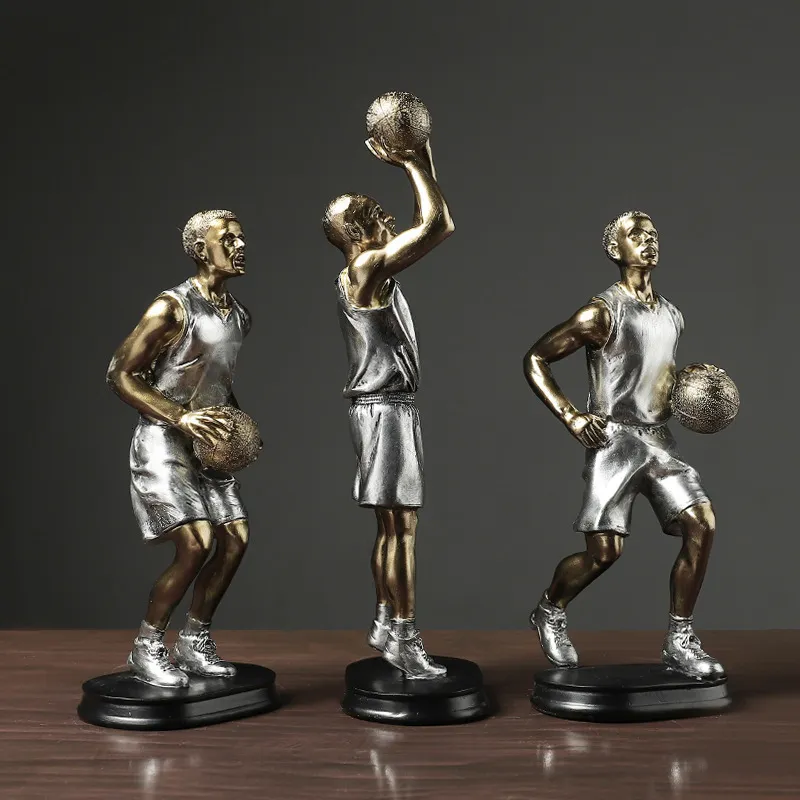 Objets décoratifs Figurines Créative Basketball Sports Figure Sculpture Décoration Home Ornements Ornements de vacances Décorations de bureau 230111