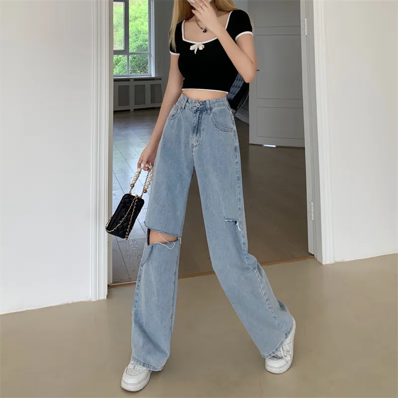 Jean déchiré top femme pas cher