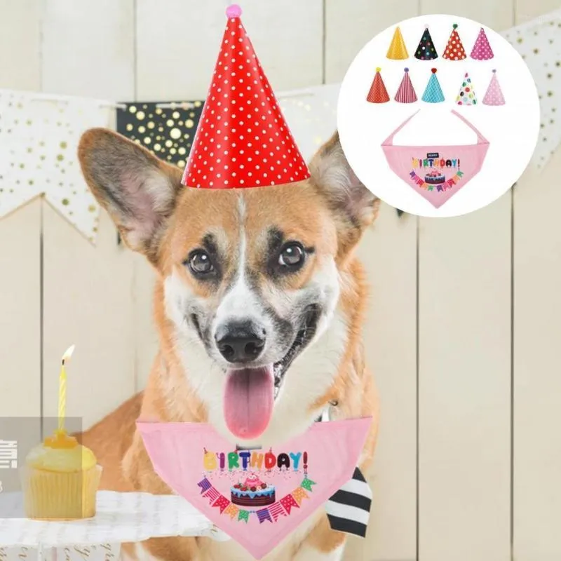 Dog Apparel Birthday Scarf Practical Cat Party Hat Supplies Clear Printing No Deformation Hats