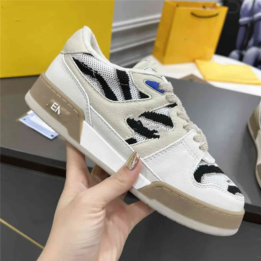 Luxury design Bowling Shoes 2023 fashionable Fendyity Men and Women Leather Canvas Letter Logo Casual outdoor Sports Running Shoes 02-009