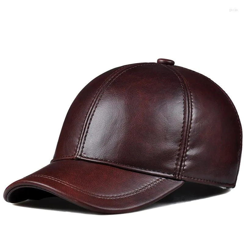 Casquettes de Baseball Printemps En Cuir Véritable Baseball Sport Cap Chapeau Femmes Hommes Hiver Chaud Marque Vache Peau Sboy Chapeaux 7 Couleurs