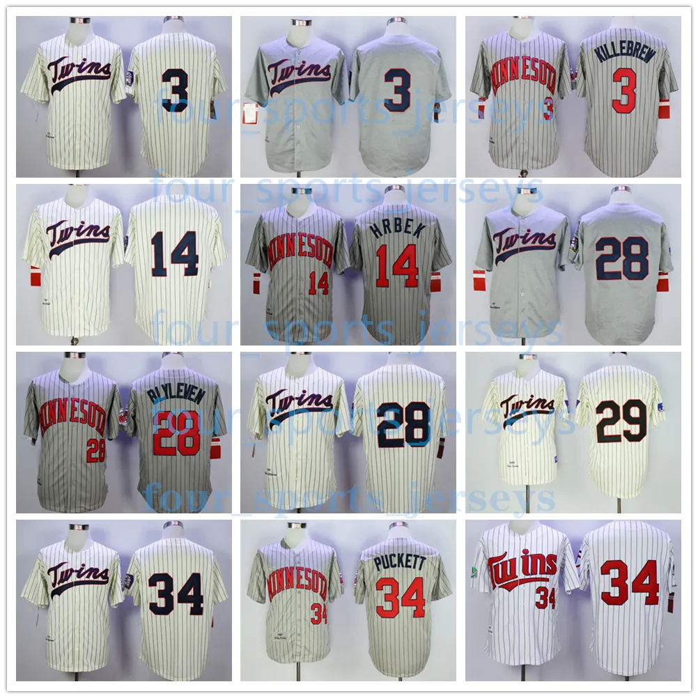 Camisas de beisebol retrô Harmon Killebrew Joe Mauer Kent Hrbek Bert Blyleven Rod Carew Kirby Puckett Tamanho S-6XL