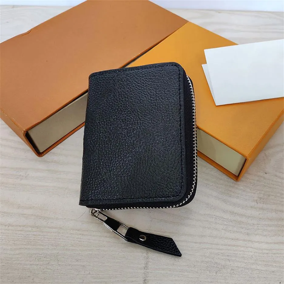 Top Quality Genuine Leather Purses Coin Key Pouch Classic Zip Wallets 60067 Fashion Designer mens Holders Womens purse Luxury lett258l