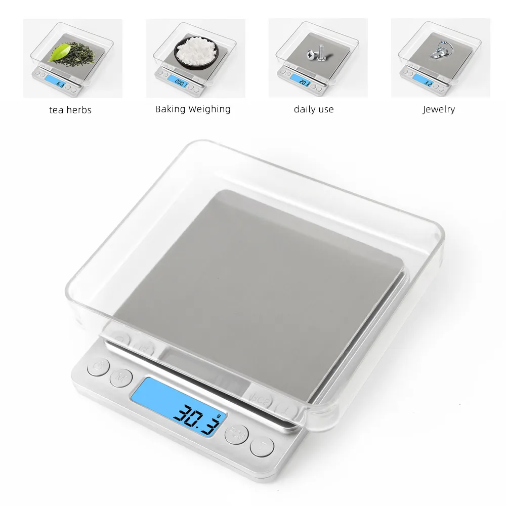 Scales 500001G 3000G01G LCD المحمولة الإلكترونية الرقمية الرقمية الجيب CASE POSTAL المطبخ الميزان التوازن 230112