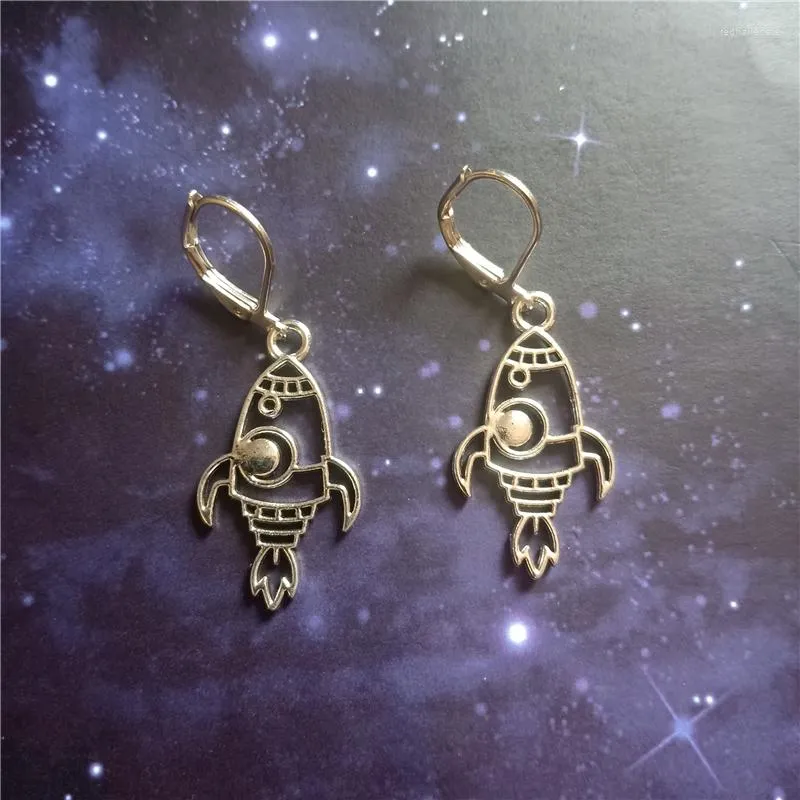 Backs Earrings Space Craft Ship Lever Back Earring Cute Dangle Christmas Jewelry Clip Rocket