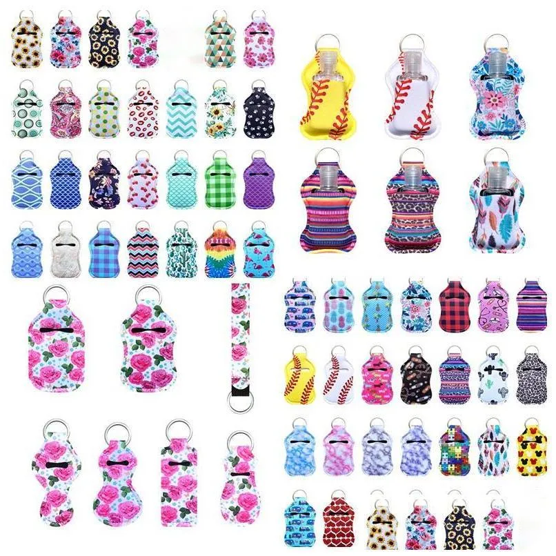 Keychains Lanyards 87 Styles Latest Version Neoprene Hand Sanitizer Bottle Holder Keychain Bags 30Ml Hands Sanitizers Bottles 8 Fi Dhykh