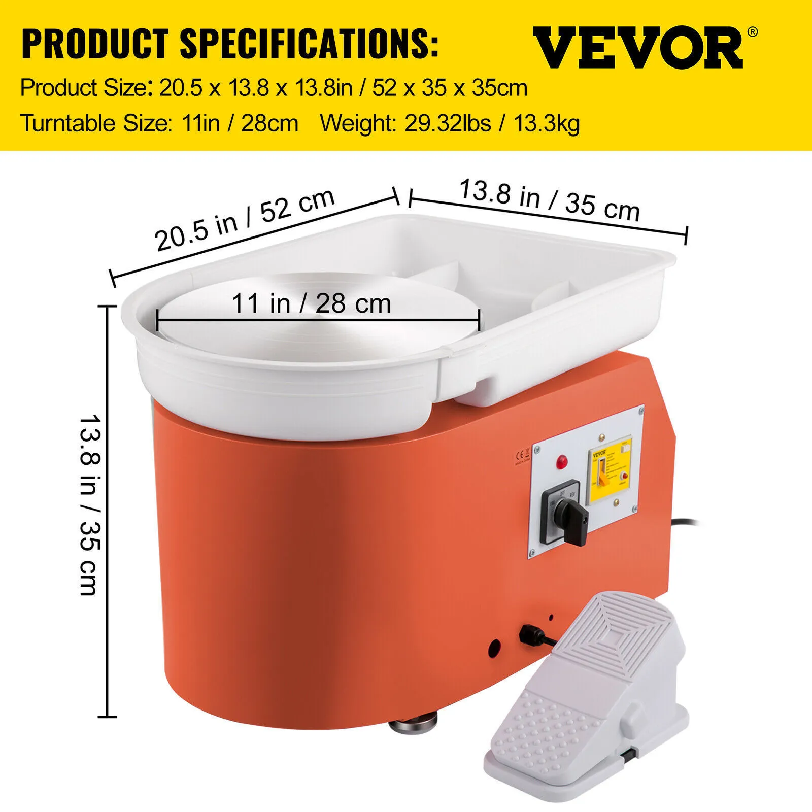 VEVOR Pottery Wheel 28cm 350W Electric Machine Manual Foot Pedal, Ceramic  Clay Working Tool For Schools & DIY Art Craft. From Deng10, $130.85
