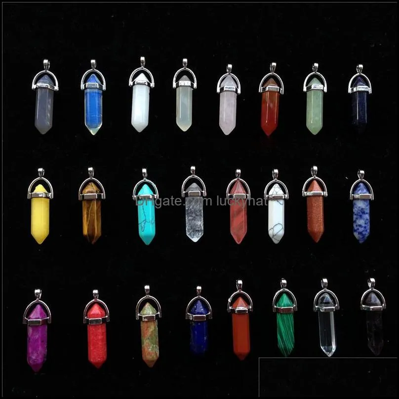 Pendant Necklaces Best Natural Stone For Pendum Tiger Eye Jade Necklace Malachite Rose Quartz Healing Drop Delivery Jewelry Pendants Dhzbl