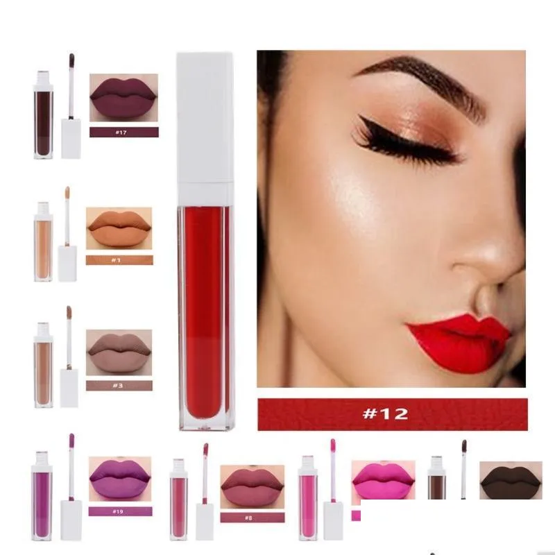 Lip Gloss stuk matte vloeistof lippenstift private label make -up waterdichte anti -aanbak cup naakt lipgloss pigment groothandel geen logo druppel deli dhmpe