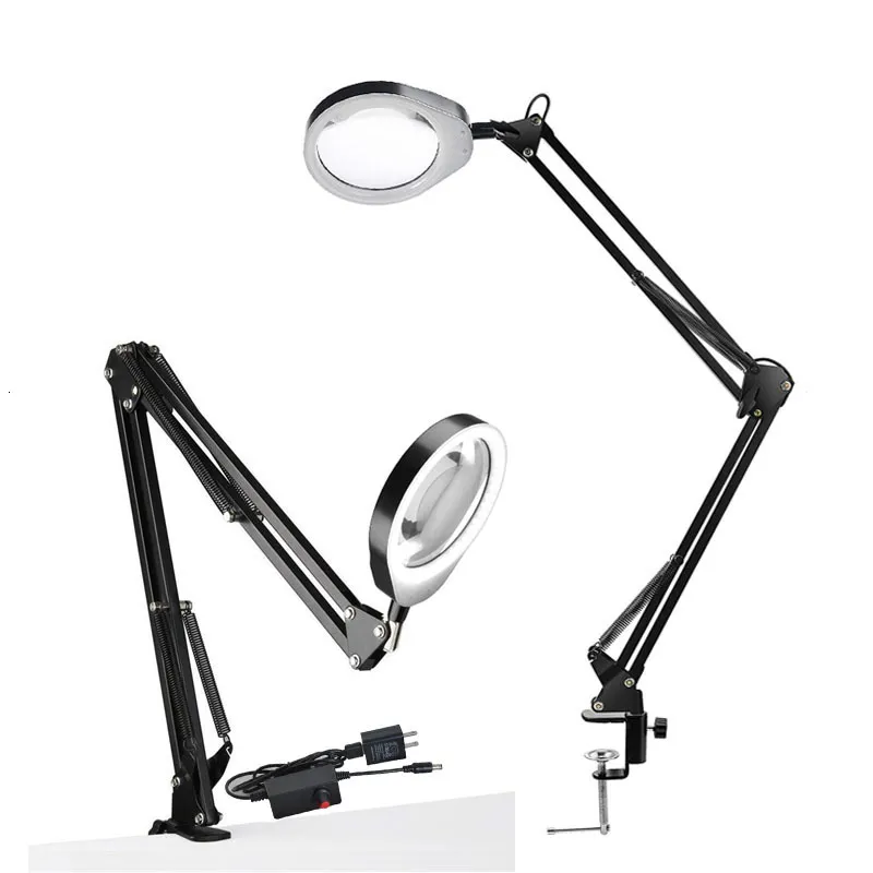 Foldable USB Adjustable Magnifying Lamp With LED Lamp 10X Or 10x20X