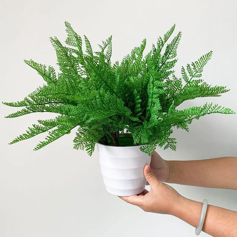 Decorative Flowers & Wreaths 2Pcs 35CM Artificial Persian Leaf 5 Forks For Home Decor Wall Plant Simulation Fern Garden Green Leaves Fake Gr