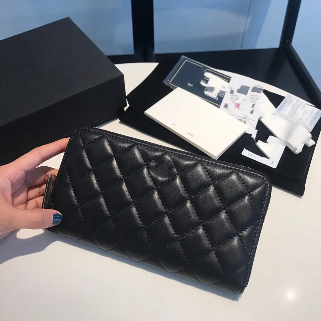 10A Brand Luxury Designer Fashion High Quality Ladies Flip Clutch Caviar Lambskin Wallet