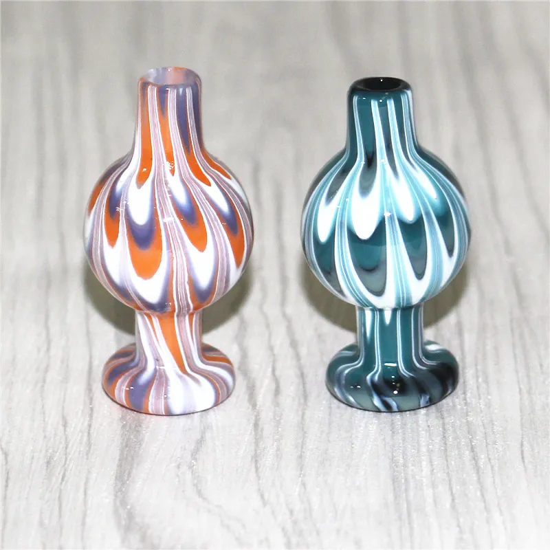 Hookahs OD 25mm Colorful Glass Cyclone Caps Bubble Carb Cap for quartz banger water pipe dab oil rig Full Weld Terp Slurper Quartz Bangers