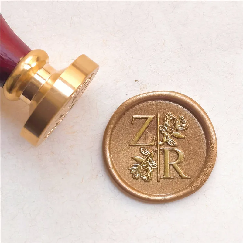 Znaczki DIY Dostosuj podwójną nazwę 2 Inicjały spersonalizowane litera pieczęć uszczelnienie wosk ślubny pieczęć