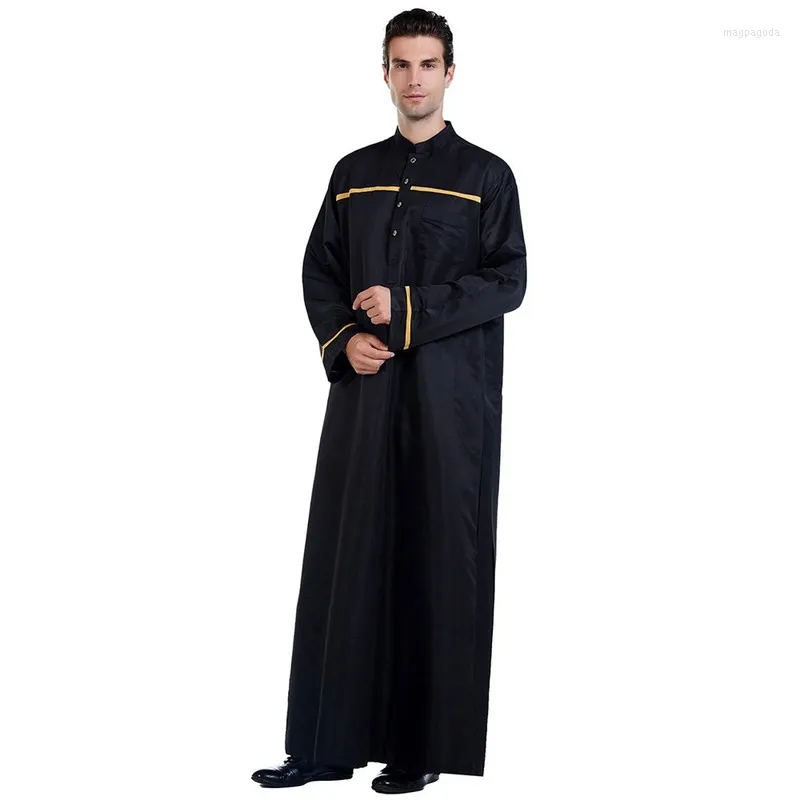 Этническая одежда Мужская мусульманская масличная халата ежедневная повседневная пригородная воротничка арабская средняя восточная африка мода 2023