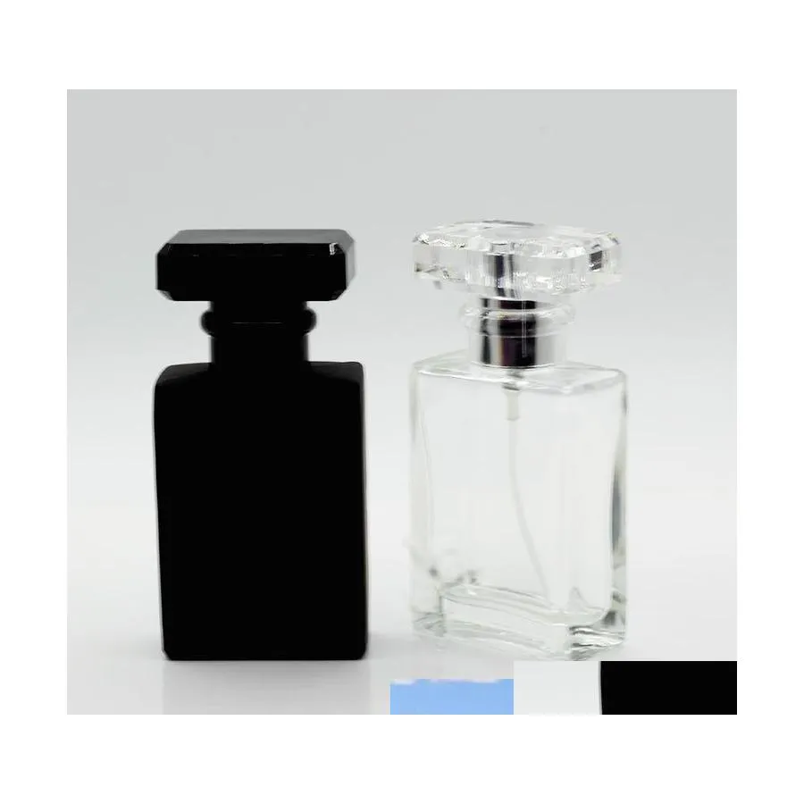 Packing Bottles Portable Refillable Per Spray Bottle 50 Ml Empty Vials Black Clear With Pump Sprayer Mist Atomizer Drop Delivery Off Otmdv