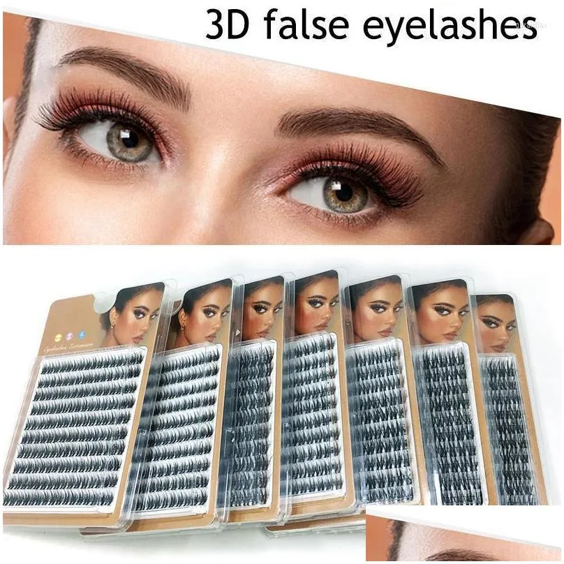 False Eyelashes 9Mm15Mm Cluster Thick C/D Curl Individual Eyelash Extension Lashes Bunches Professional Makeup Faux Eye Lashesfalse Dhyci