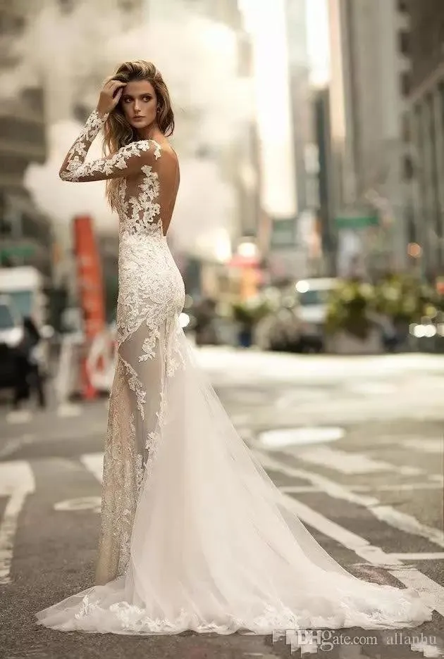 Sexy sheer best sale wedding dress