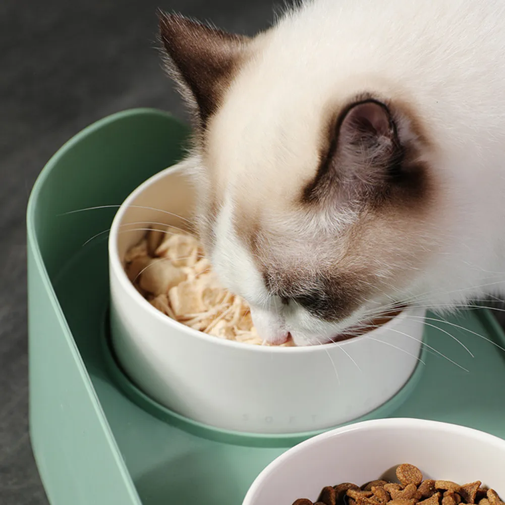 Flurff Automatic Cat Feeder Pet Dining Table Dual Feeding Neck Protect