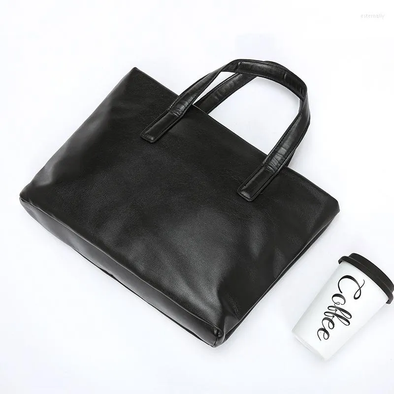 Briefcases Xiao.p Fashion Men's High Quality Pu Leather Leisure Handbags Lightweight Briefcase Business Computer Bags Thin File