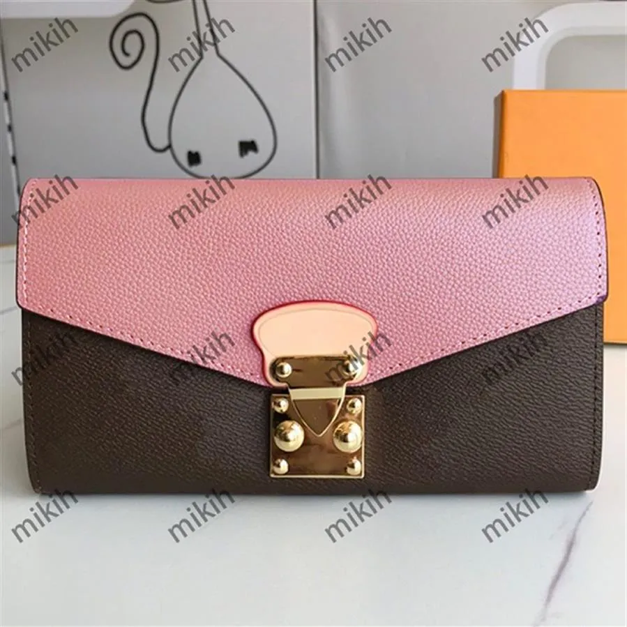 Cartera larga de gama alta para mujer, cartera clásica con estampado de colores mezclados, monedero para mujer, multitarjeta, bag288x de alta calidad para mujer