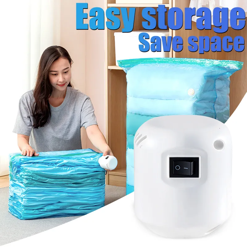 Storage Bags 55W Powerful Vacuum Pump Clothes Folding Compressed Electric Sealer Machine Space Saver Travel Organizer 230111