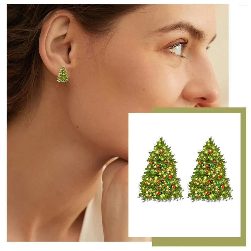 Backs Earrings Dress Stone For Women Cute Christmas Tree Holiday Gifts And Cards