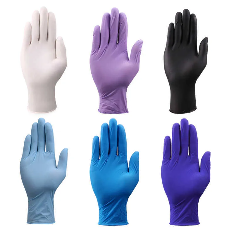 100pcs/Lot Nitrile Gloves GMG Blue Food Grade Waterproof Allergy Free Kitchen Mechanic Laboratory Oil Resistant